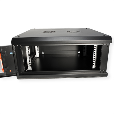 19" Rack na stenu 4U, čierny, 290x600x600mm (HxWxD), odnímateľné bočnice