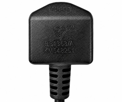 Kábel sieťový 230V, vidlica (BS1363A) UK lomená - C13, 1.8m, 0.75mm², 10A poistka, čierny