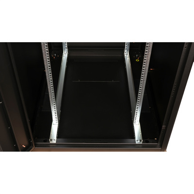 19" Rack na podlahu 42U, 2010x800x1000mm (HxWxD), BASIC, perforované dvere, čierny