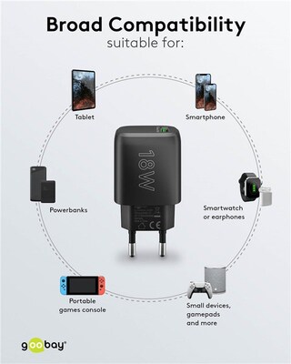 Nabíjačka USB 230V 1 port, 1xUSB A QC 3.0, 18W, čierna