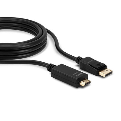 Kábel DisplayPort na HDMI M/M 5m, jednosmerný, 3840x2160@30Hz, čierny, pozl. konektor