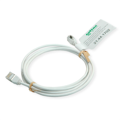 U/FTP Patchkábel LSOH TPE 5m cat.6a, sivý, slim, Cu, Flex Cable, Roline Green, Eco obal