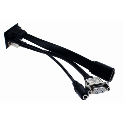 Modul pre BACHMANN, HDMI + VGA + 3.5mm stereo jack, F/F, 0.2m, čierny