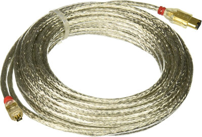 Kábel IEEE 1394 6/4 15m Firewire, pozl. kon., transparentný §§
