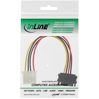 Kábel napájací interný SATA na 5,25" Molex, 30cm