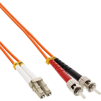 Fiber kábel LC-ST, 2m Duplex OM2(50/125µm), LSOH, 2mm, oranžový