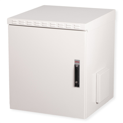 19" Rack na stenu 12U, sivý, 713x600x600mm (HxWxD), RAL7035, IP55, vonkajší, odnímateľné bočnice