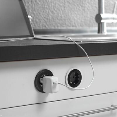 PIX 1xUTE 230V, 0.2m kábel 1.5mm², GST18, čierna + biely krúžok v balení