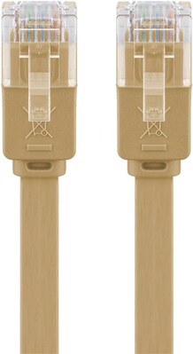 UTP Patchkábel 15m cat.6, svetlo hnedý, plochý, Cu