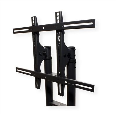Držiak na kolieskach pre TV 32-100", s policou, výška 116-185cm, max 125kg, VESA do 800x600, čierny