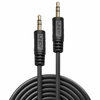 Kábel 3,5mm stereo jack M/M 2m, čierny, pozl. konektor, Premium