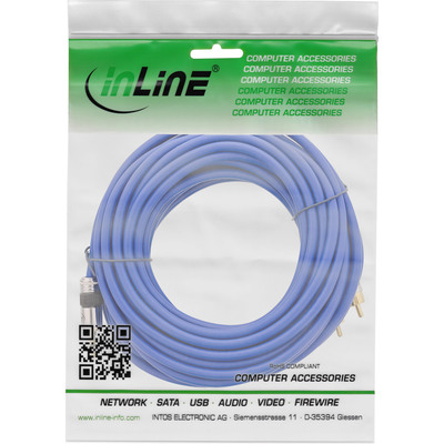 Kábel 3.5mm stereo/2xCinch M/M 20m, modrý, pozl. konektor, Premium