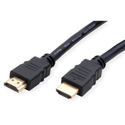Kábel HDMI M/M 5m, Ultra High Speed+Eth, 8K@60Hz, HDMI 2.1, G pozl. kon., čierny, Recycled Material