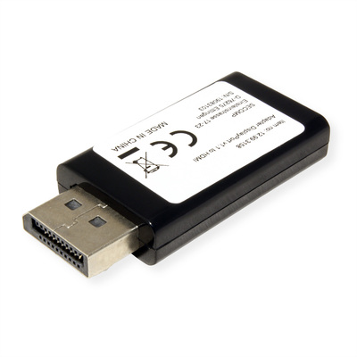 Adaptér DisplayPort/HDMI M/F, 2K@60Hz (DP 1.2, HDMI 1.4), priamy, čierny