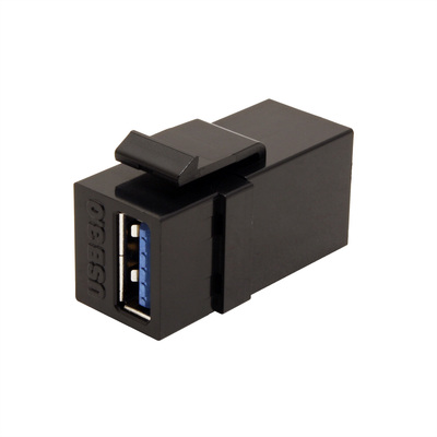 Modul USB 3.0 A/A, Keystone, čierny