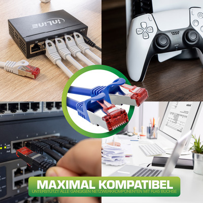 S/FTP (PiMF) Patchkábel 10m cat.6, ružový, Cu