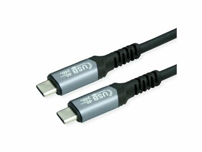 Kábel USB 4 Gen 3x2, Typ C CM/CM 1m, 40Gbps, PD 240w 48V5A, čierny
