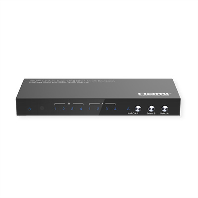 Video selektor/switch HDMI 4IN/2OUT, Audio Extraktor, UHD 4K@60Hz, Matrix