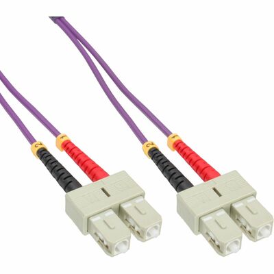 Fiber kábel SC-SC, 15m Duplex OM4(50/125µm), LSOH, 3mm, fialový