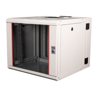 19" Rack na stenu 9U, sivý, 505x600x600mm (HxWxD), RAL7035, PRO, otočný (2-dielny)