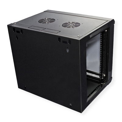 19" Rack na stenu 9U, čierny, 505x570x450 mm (HxWxD), odnímateľné bočnice §§