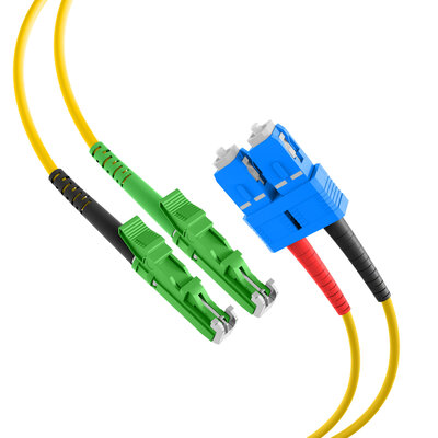 Fiber kábel SC-E2000/APC, 2m Duplex OS2(9/125µm), LSOH, 3mm, žltý