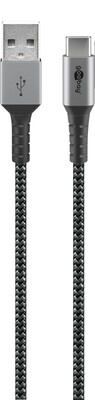 Kábel USB 2.0 Typ C AM/CM 1m, High Speed, Power Delivery 60w 20V3A, čierny/sivý