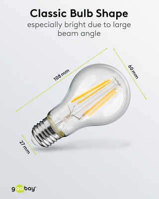 Filament LED Bulb, 11 W -base E27, warm white, not dimmable