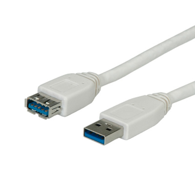 Kábel USB 3.0 A-A M/F 1.8m, Super Speed, biely