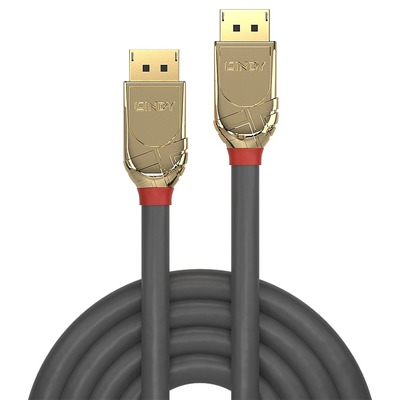 Kábel DisplayPort M/M 2m, 8K@60Hz, DP v1.4, 32.4Gbit/s, sivý, pozl. konektor, Gold Line
