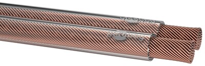 Reproduktorový kábel audio 2x2.5mm², 50m, pomedený, transparentný