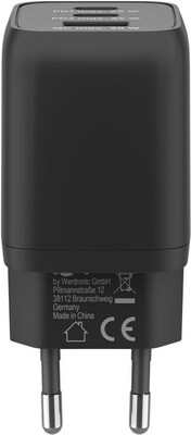Nabíjačka USB 230V 3port, 1xUSB A, 2xUSB Typ C, 65W, Power Delivery, GaN, čierna