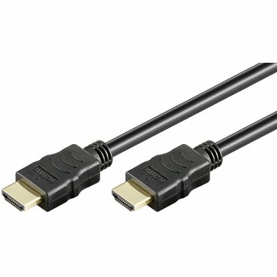 Kábel HDMI M/M 0.5m, High Speed+Eth, 4K@30Hz, HDMI 1.4, G pozl. kon., čierny