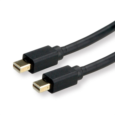 Kábel DisplayPort mini M/M 2m, 8K@60Hz, DP v1.4, 32.4Gbit/s, čierny, pozl.konektor
