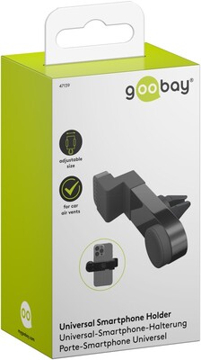 Držiak do auta, univerzálny na mobil, do ventilácie, od 51 do 91mm, čierny