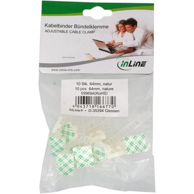 Zväzovacie lanko 64mm nastaviteľné lepiace, 10ks/bal, transparentné