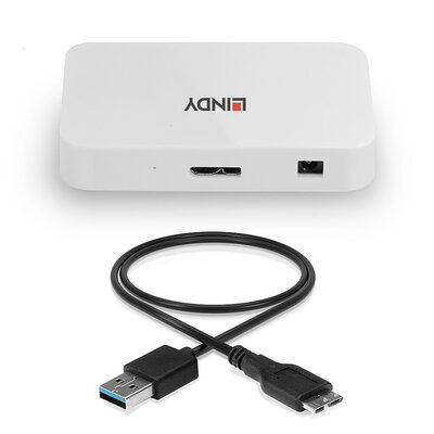 Hub USB 3.2, 4 Port, 4x USB A, 50cm, biely
