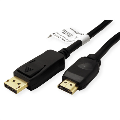Kábel DisplayPort na HDMI M/M 5m, jednosmerný, 4K@60Hz UHD, audio, čierny
