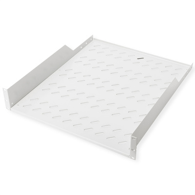 19" Polica 550mm, max. 25kg, 2U, sada skrutiek a podložiek v balení, sivá