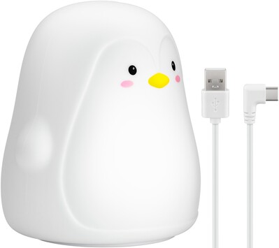 Nočná LED lampa "Tučniak", rôzne režimy svietenia, RGB farby, nabíjacia (USB C)