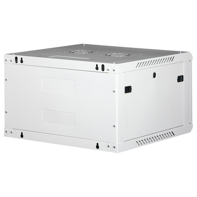 19" Rack na stenu 6U, sivý, 379x600x600mm (HxWxD), odnímateľné bočnice