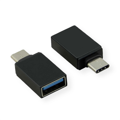 Adaptér USB 3.2 Gen 1, C-A M/F, 5Gbps, priamy, čierny