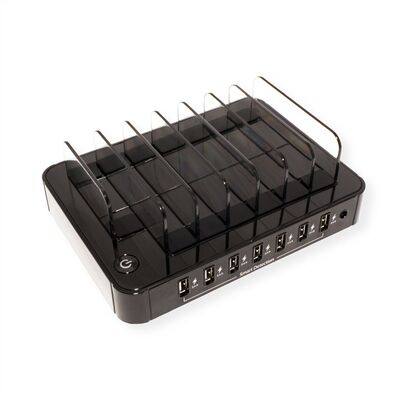 Nabíjačka USB 230V 7port, 7xUSB A, 2.4A, 84W, úložné prepážky, kábel (C7) 1.2m, čierna