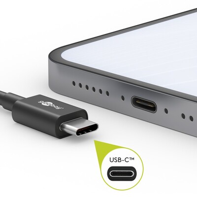 Kábel USB 2.0 Typ C AM/CM 1m, High Speed, čierny