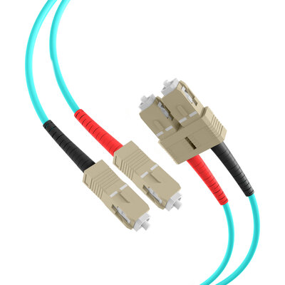 Fiber kábel SC-SC, 15m Duplex OM3(50/125µm), LSOH, 3mm, tyrkysový