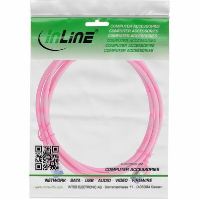 S/FTP (PiMF) Patchkábel LSOH TPE 5m cat.6a, magenta, slim, Cu, flexiblný