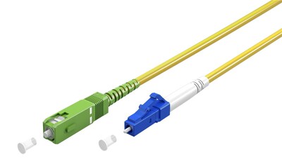 Fiber kábel LC-SC/APC, 30m Simplex OS2(9/125µm), LSOH, G657.A2, ohybný, 3mm, žltý