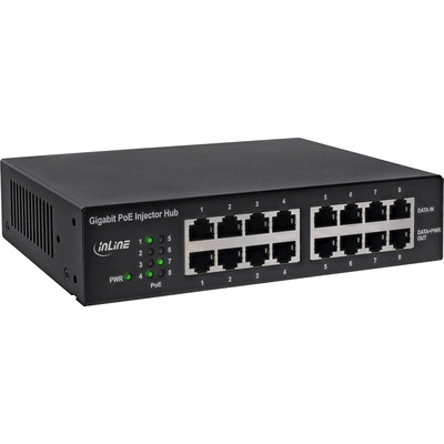 19" PoE+ Injector Gigabit 8port, 8xPoE+ (120W), 1U, čierny