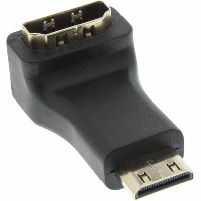 Adaptér HDMI/HDMI mini F/M pravý uhol "nadol" 90°; čierny