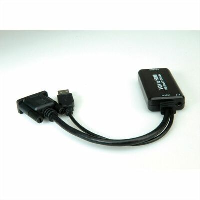 Konvertor VGA+audio na HDMI - USB napájanie, 10cm čierny §§